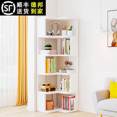 实木角柜一体靠墙储物柜客厅转角书柜落地收纳墙角柜客厅儿童书架