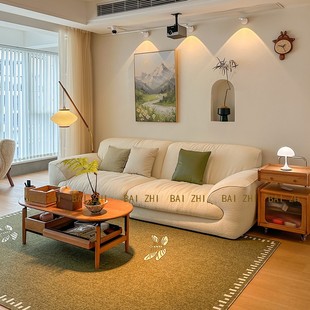 法式奶油风兰德里沙发现代简约客厅雪尼尔布艺沙发直排小户型沙发