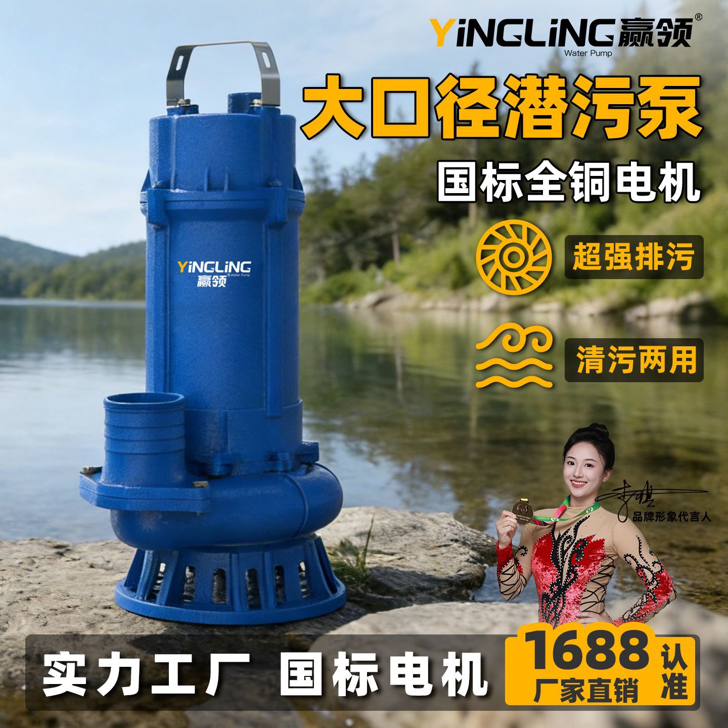 赢领清污铁壳潜水泵6寸8寸大口径油浸式污水220V排污大流量380V