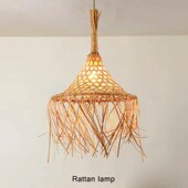 中式 创意鸟窝个性 田园藤编灯卧室餐厅农家乐草帽藤艺复古艺术吊灯