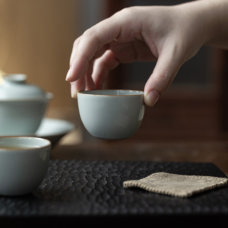 皓澜汝窑茶杯家用高档个人专用杯陶瓷主人杯中式喝茶泡茶杯子