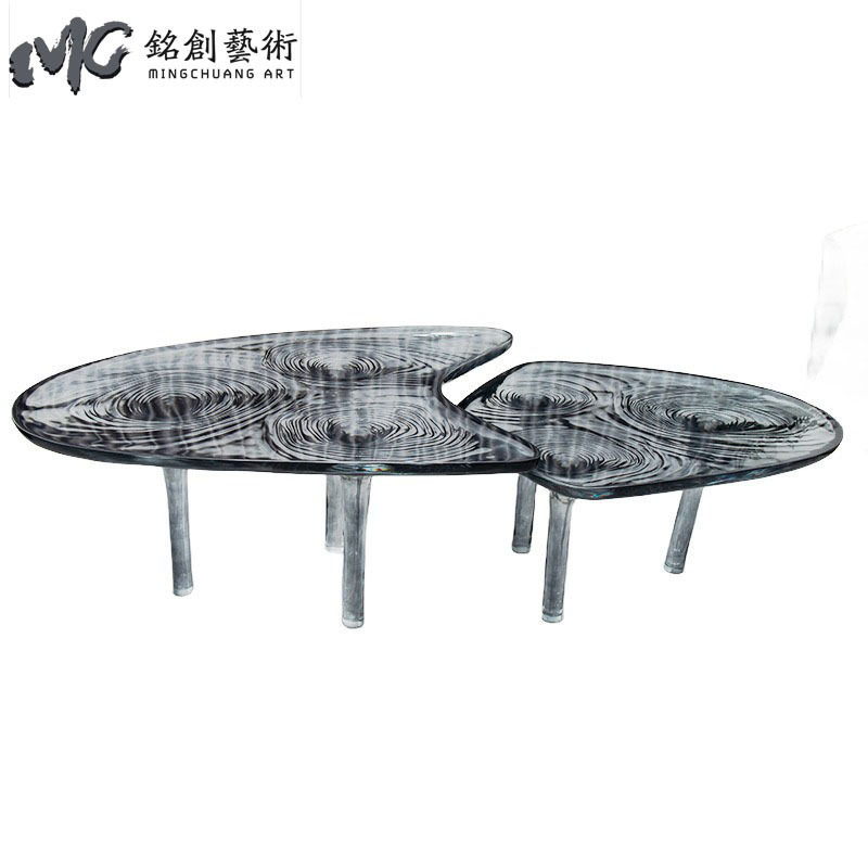 客厅家用异形茶几轻奢现代简约创意设计师款感透明树脂茶桌子