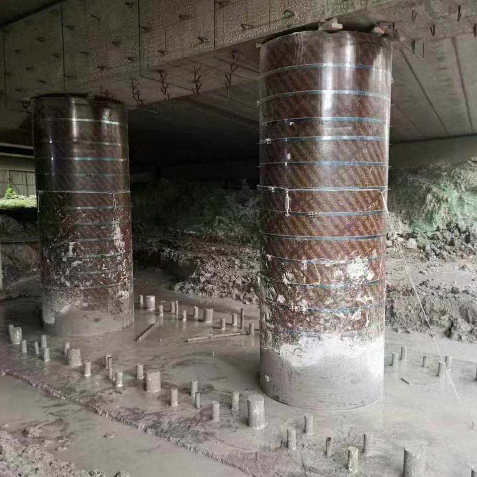 圆型木膜板工地施工现浇圆柱子用配套加固钢带好施工好脱模