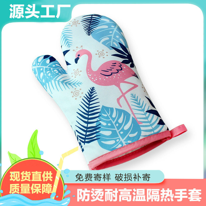 加厚棉质隔热手套厨房微波炉手套烤箱专用烘焙手套耐高温防烫手套