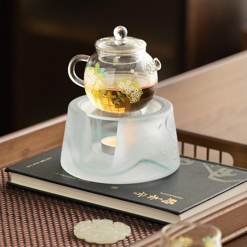 琉璃暖茶温茶炉蜡烛加热底座日式茶炉煮茶办公室小型温茶器煮茶炉