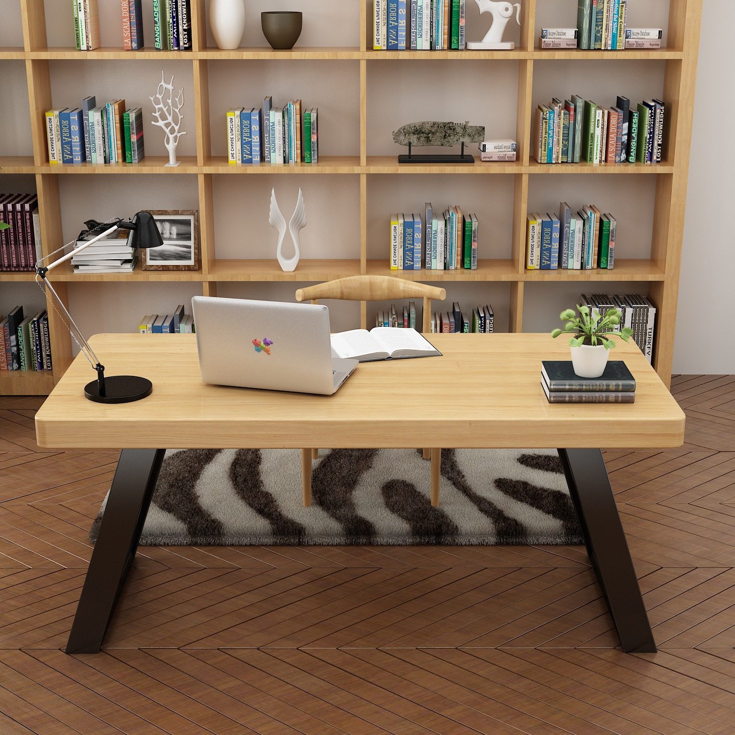 简约现代家用实木书桌学生卧室写字桌子办公桌书房长方形电脑桌