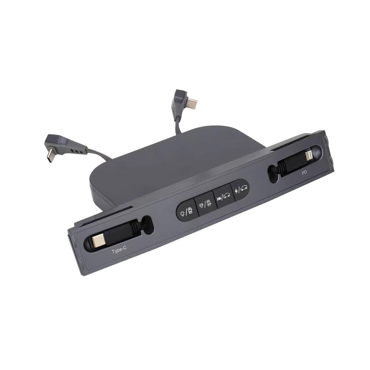 适用21-24年model3/Y滑盖伸缩线拓展坞智能物理按键配件