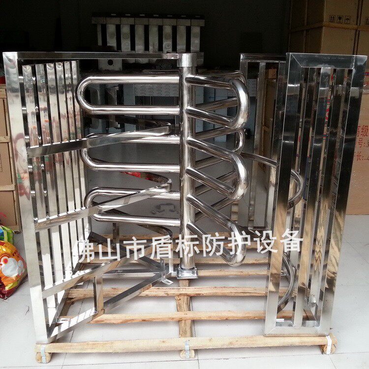 超市入口单限通道入口门人行十字栅栏转闸不锈钢单向挡闸门