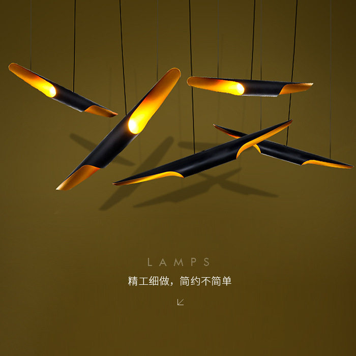 现代简约黑色铝管吊灯商场服装店咖啡厅西餐厅后现代客厅创意吊灯