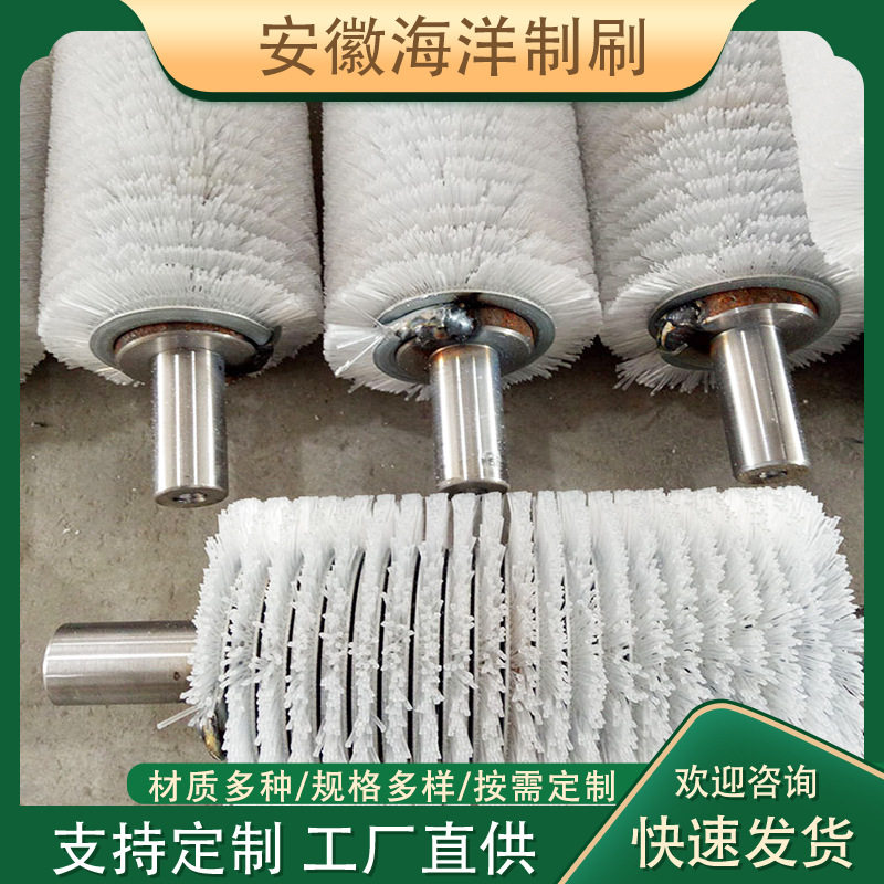 厂家供应机械缠绕式除尘清洗毛刷辊 清洗抛光防尘清理工业毛刷辊