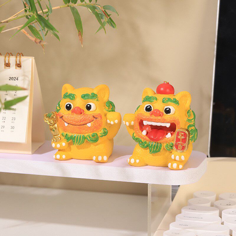 如果家居闽南彩色风狮爷文创国潮手绘狮子民俗市集摆件旅游纪念品