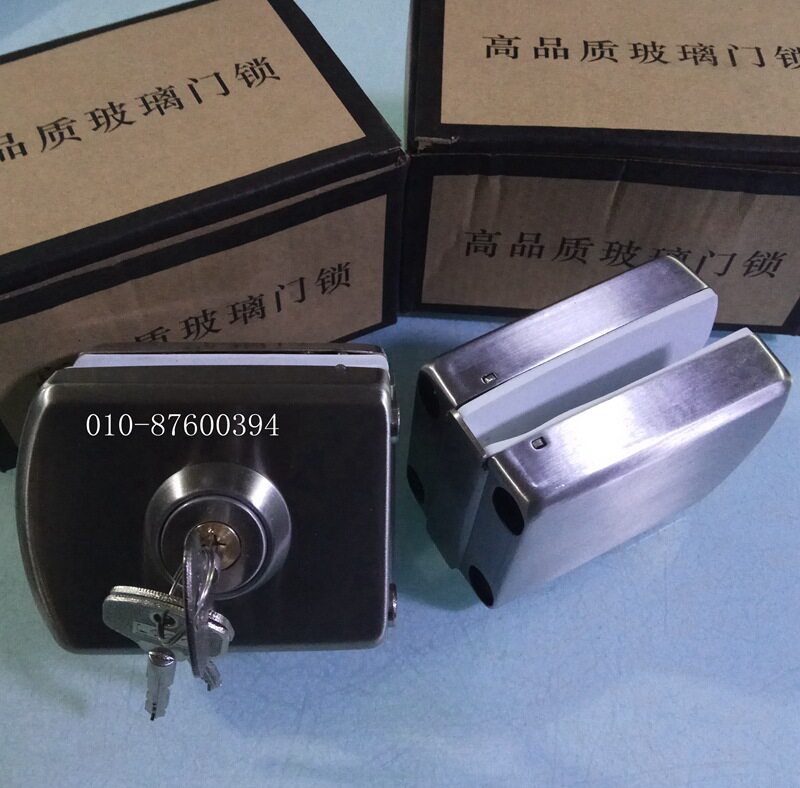无框玻璃门门锁方型带拧手玻璃免打孔密码锁玻璃柜电子锁