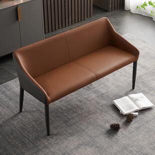 轻奢长条凳现代简约长餐椅家用吃饭餐桌长凳靠背椅网红双人餐椅