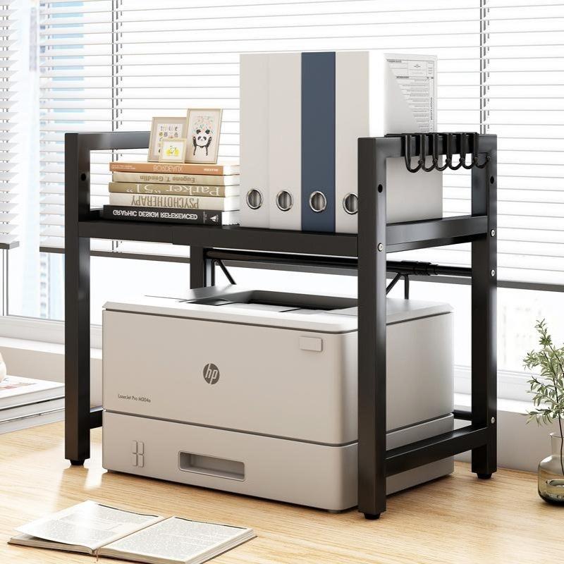 打印机置物架桌面双层小型办公室复印机架子多功能支架桌上收纳架