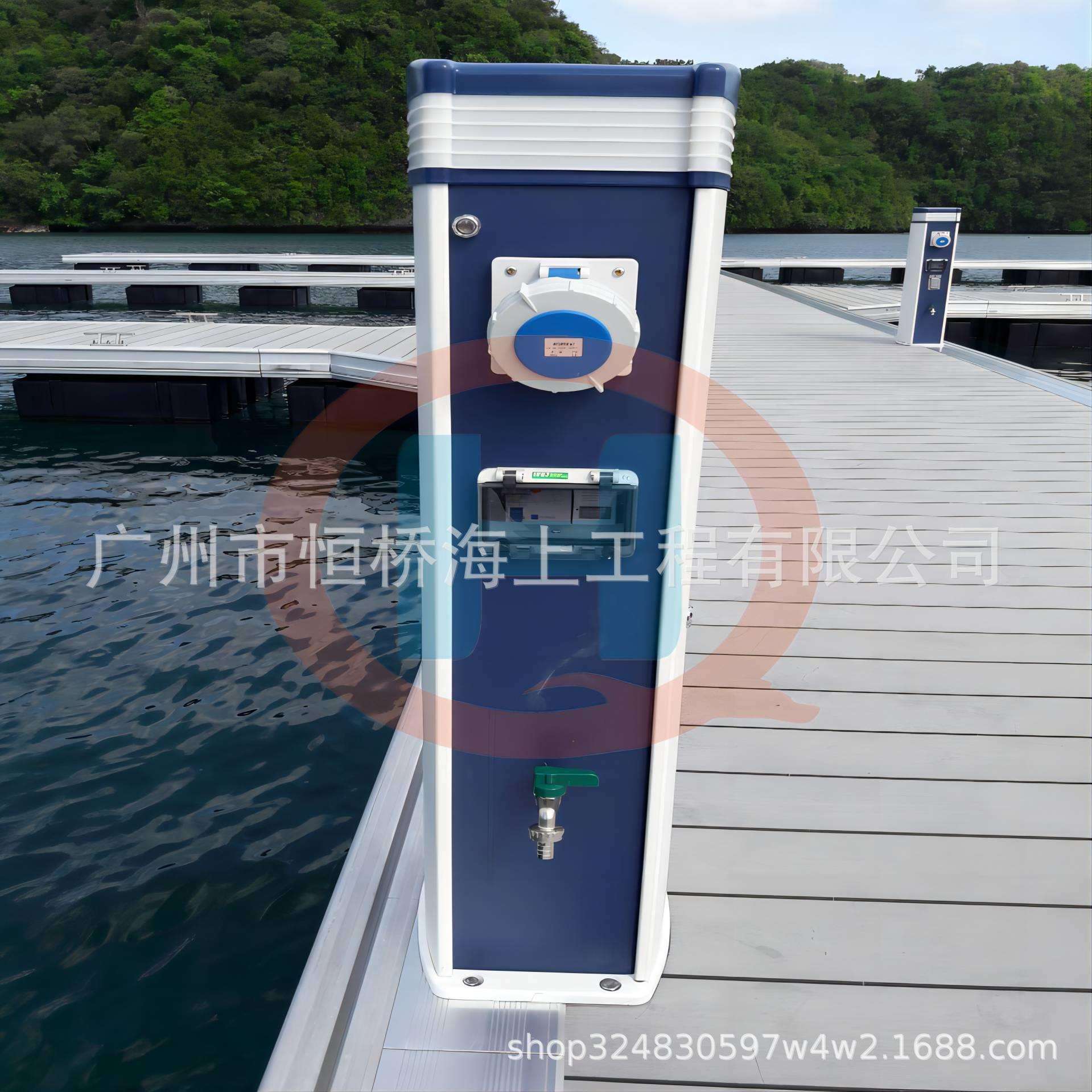 国外房车可用游艇码头水电箱户外水电桩码头配件户外供水供电