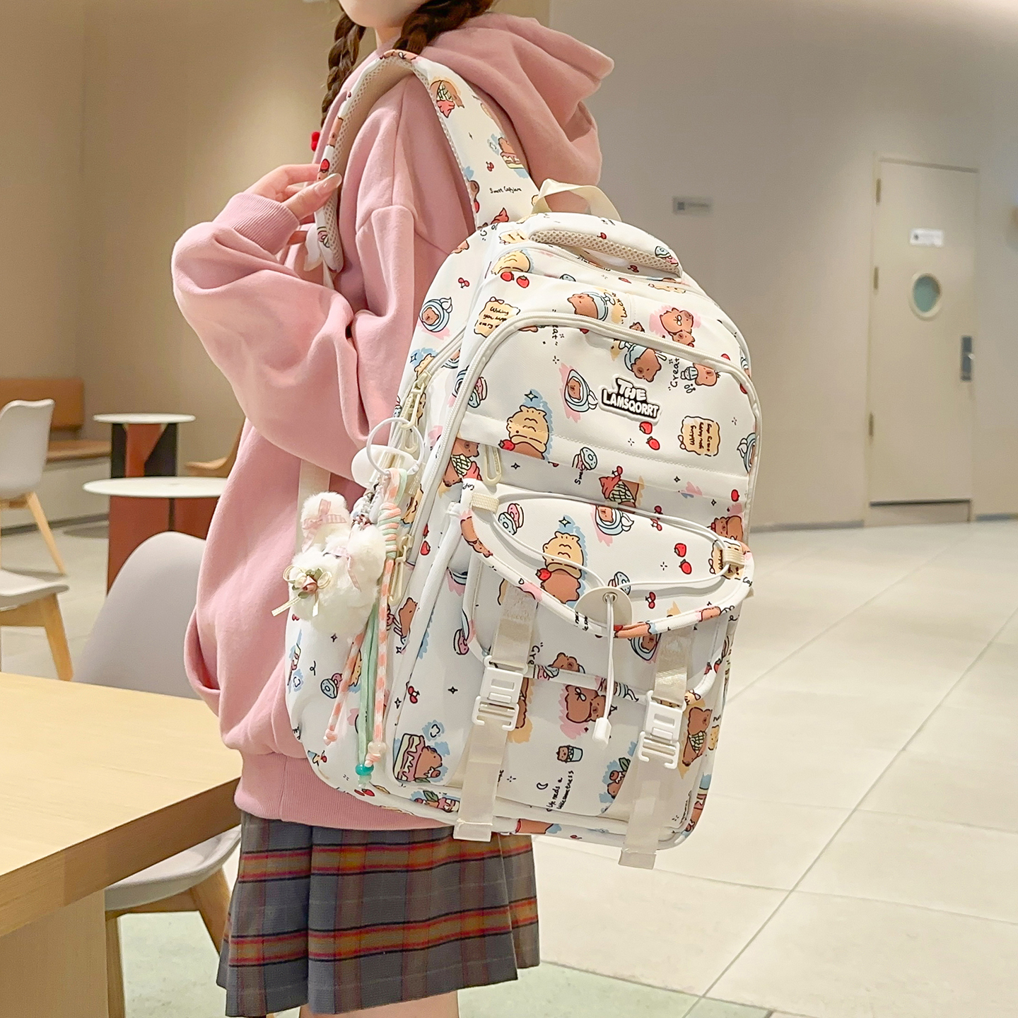 卡通初中生双肩包大容量书包新款