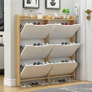 新款超薄翻斗鞋柜10厘米13厘米入户门超窄鞋柜落地门后玄关收纳柜