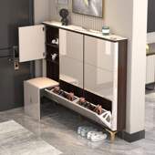 柜换鞋 轻奢翻斗鞋 柜门口进门靠墙窄边鞋 凳一体入户门收纳柜子