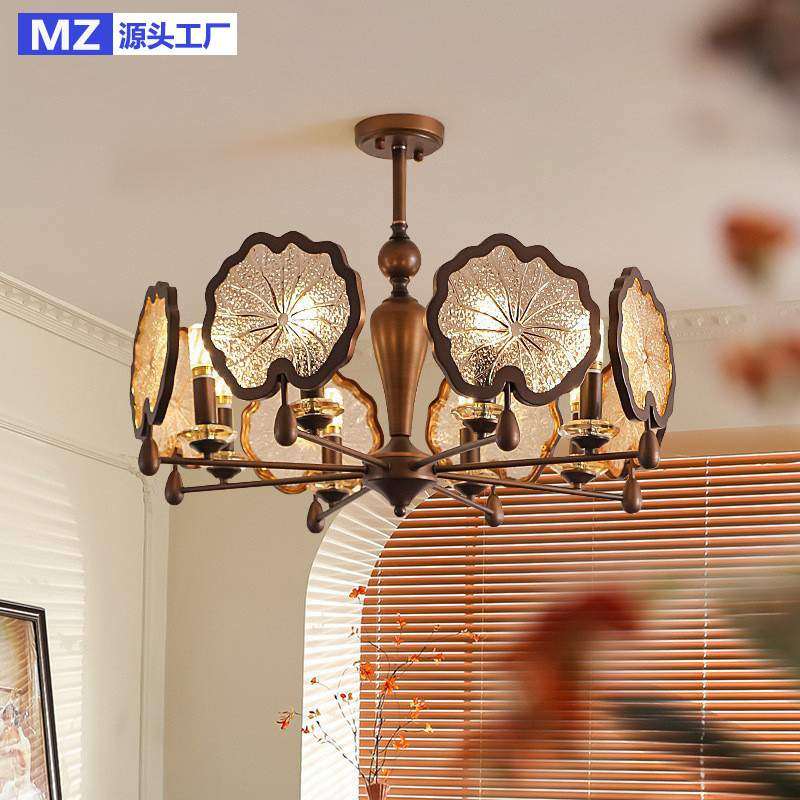 客厅吊灯中古风复古新中式大厅主灯美式高端南洋风餐厅灯中山灯具,电子元器件市场,其它元器件,淘宝优惠券,粉丝福利购,淘宝优惠卷