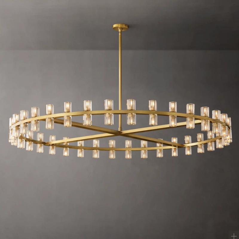 熠皓客厅吊灯大气家用大厅主灯美式全铜现代极简约客餐厅水晶吊灯