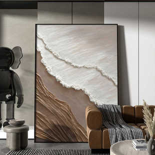客厅装 饰画艺术大气客厅沙发背景墙极简高级感大尺寸落地画侘寂风