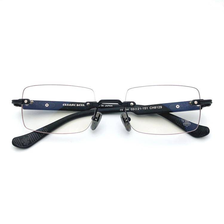 新款男士眼镜框架休闲无框款眼镜时尚商务方框近视配镜光学眼镜架