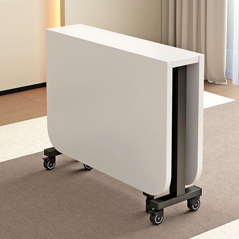 加厚折叠桌餐桌长方形书桌小户型免安装可移动多功能简易饭桌带轮