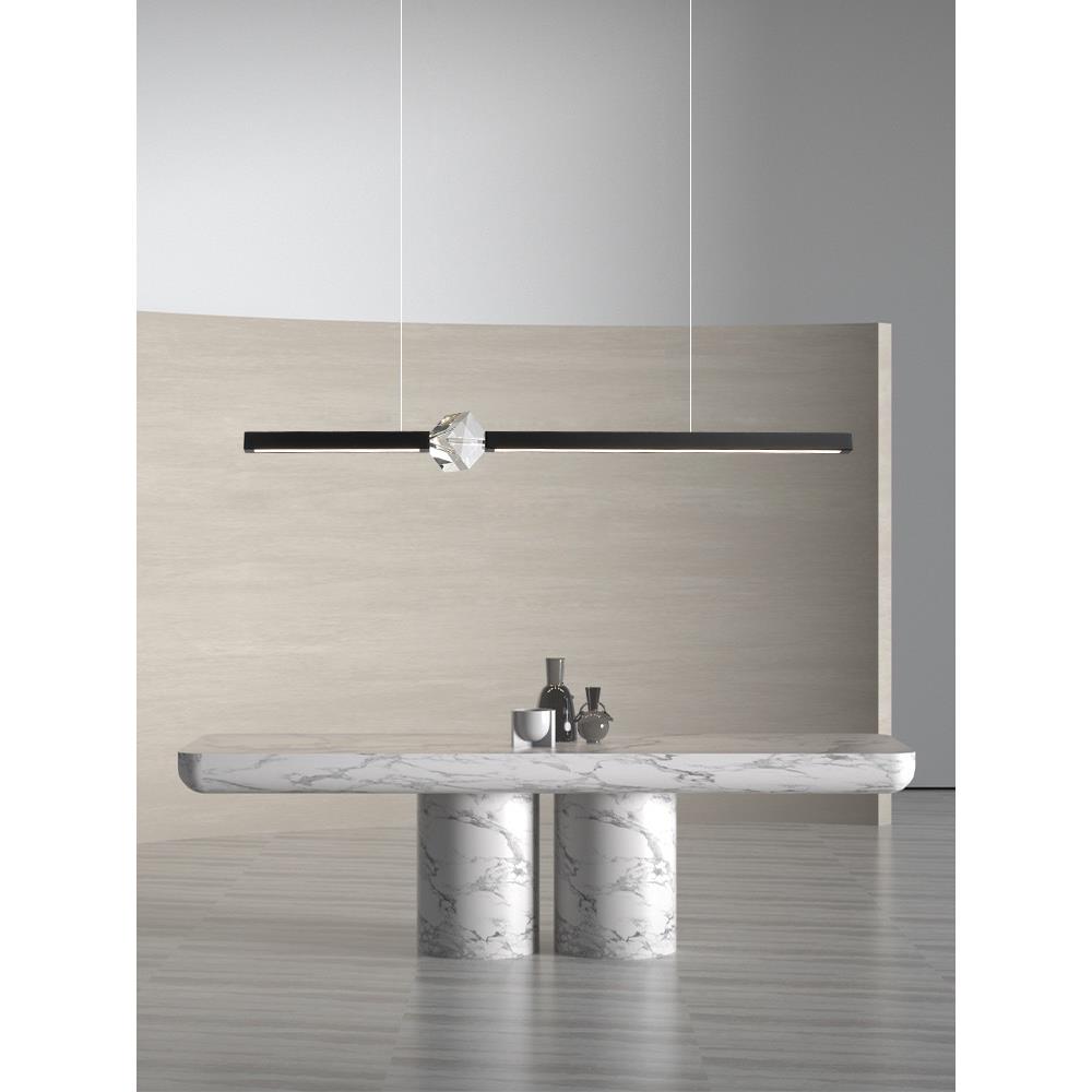 设计师餐厅吊灯现代简约水晶创意式极简吧台餐桌办公室一字长条灯