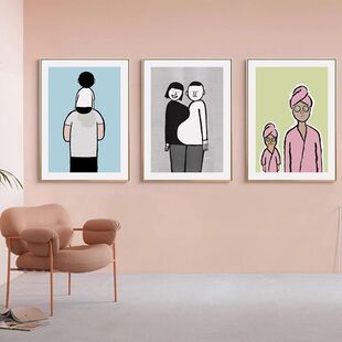 jean jullien让朱利安卡通童趣简约人物挂画工作室民宿个性装饰画