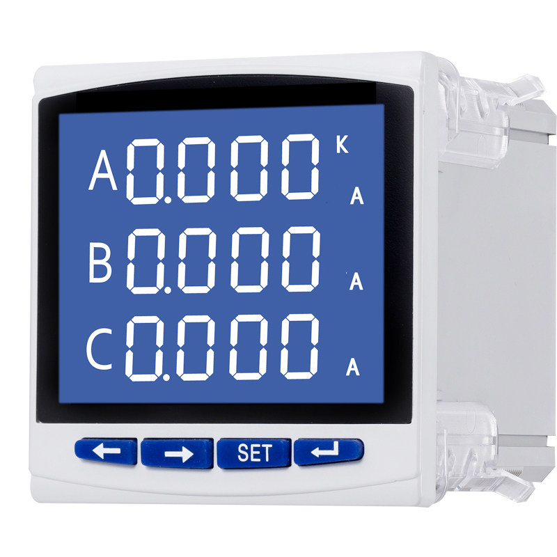 液晶数显码三相电流电压表继电器报警485通讯变送输出电流测量表
