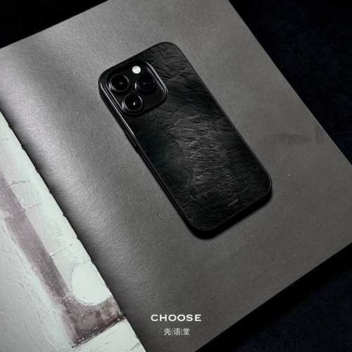 「黑曜凝岩」壳语堂新中式国风适用苹果iphone16Promax手机壳iPhone14Pro玻璃套13pro防滑13mini全包11高级