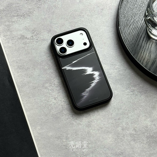 「墨海浮银」壳语堂适用苹果iphone17Promax手机壳17Pro/16pro/15rpo/14pro/13鎏金磨砂高级感小众手机壳