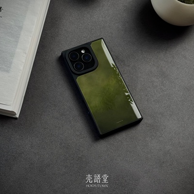 「莺羽松茶」壳语堂新中式适用苹果iphone16Promax高级感手机壳14Pro/13pro防滑方形玻璃小众手机壳16pro/13