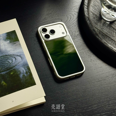 「竹影凝青」壳语堂新中式适用苹果iphone17Promax手机壳17pro/16Pro/15pro防滑全包玻璃高级感小众手机壳
