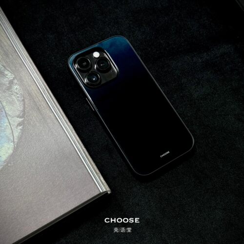 「鸽蓝琉璃」壳语堂新中式适用iphone16pro苹果手机壳iphone13玻璃壳苹果14promax防滑全包手机壳苹果15pro