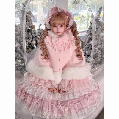 酒酿兔桃可爱兔耳朵lolita斗篷