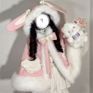 洛丽塔原创新款现货可爱搭配吊带裙子披肩Lolita冬季百搭斗篷外套