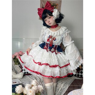 白糖少女新品原创设计Lolita洋装甜美可爱白雪姬jsk吊带连衣裙秋