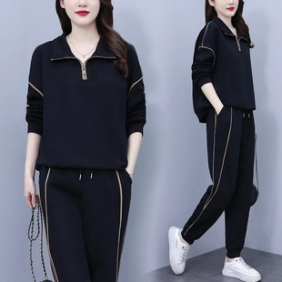 七格格服装时尚洋气休闲运动套装女2026秋宽松遮肚显瘦卫衣两件套