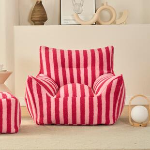 9W奶油风懒人沙发豆袋榻榻米儿童阅读区小沙发客厅卧室单双人休闲