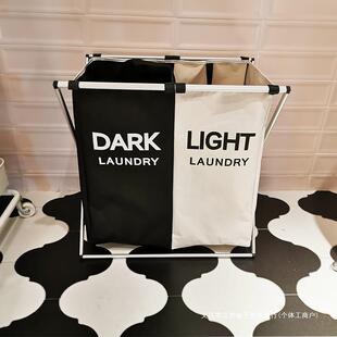 脏衣篓双篮北欧家用布艺脏衣篮折叠玩具桶衣物框装放衣服的收纳筐