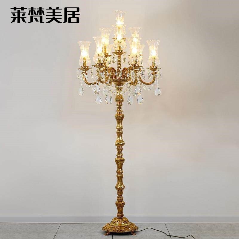 莱梵美居法式全铜水晶落地灯