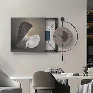 现代轻奢电表箱装饰画简约高级感餐厅客厅配电箱弱电遮挡钟表挂画