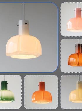 1980s花苞奶油风玻璃法式复古中古Vintage床头吧台餐厅花瓣吊灯