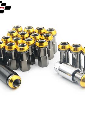 赛车改装母车轮螺母铬钛合金涂层防盗耳螺母锁具M12x1.25 M12x1.5