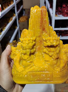 古玩收藏仿寿山石雕田黄色超大石敢当摆件客厅装饰摆件观赏奇石