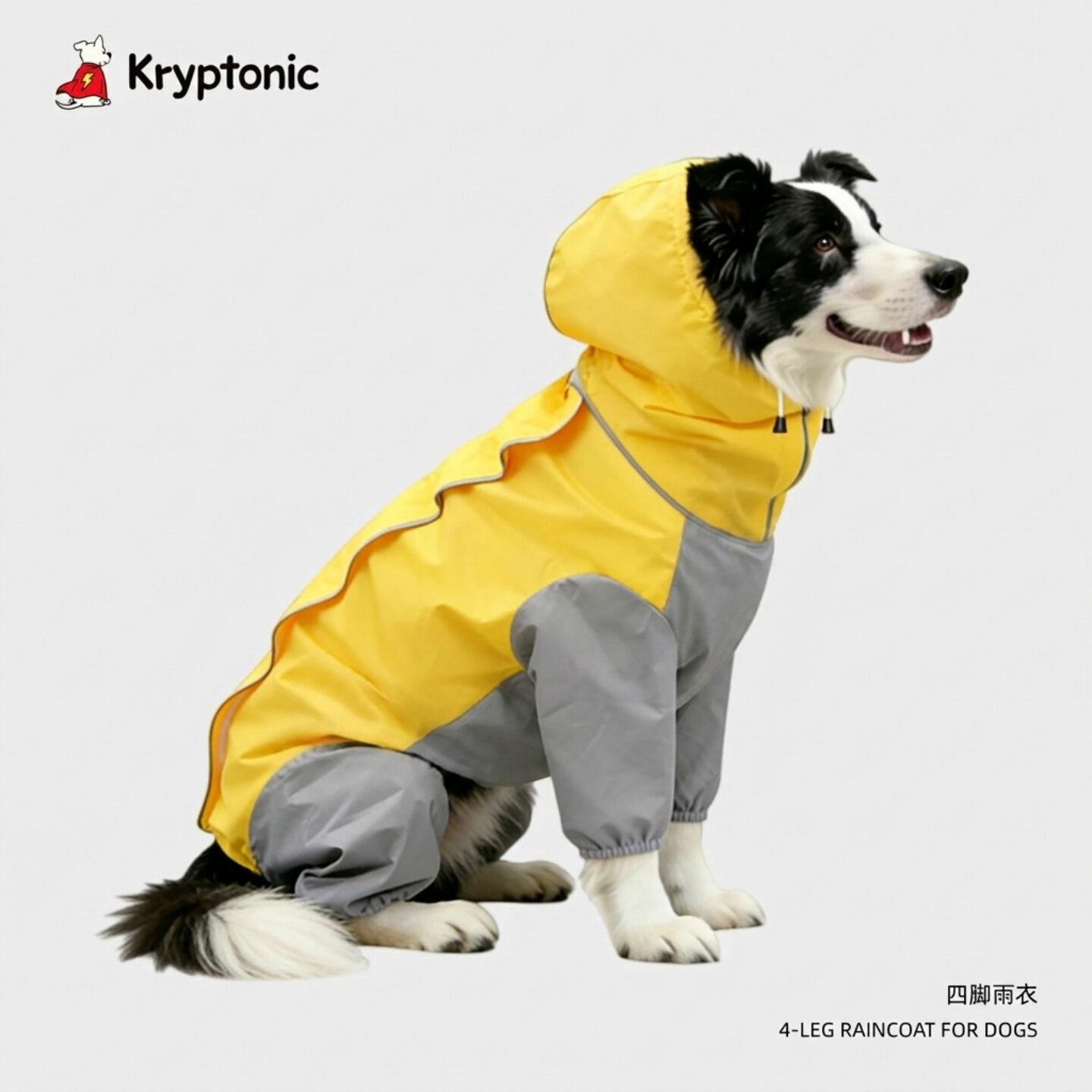 大狗狗雨衣中大型犬金毛边牧四脚户外雨天防脏防水连帽宠物冲锋衣