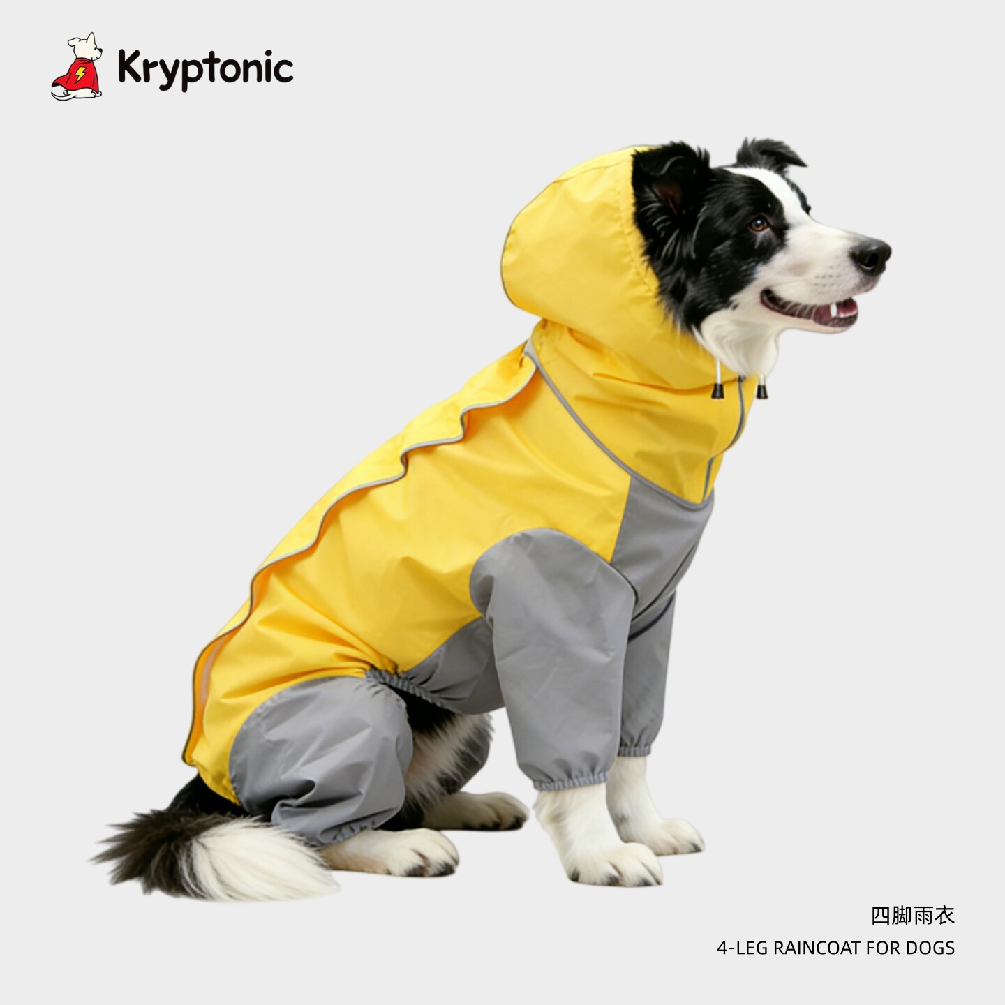 大狗狗雨衣中大型犬金毛边牧四脚户外雨天防脏防水连帽宠物冲锋衣
