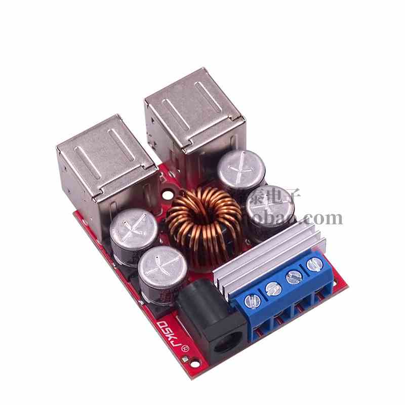 DC-DC 9V12V24V转5V  8A电源降压模块 4口USB输出手机车载充电器