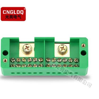 光亮接线端子接线排FJ6/JHD-1/B 单相二进十二出接线盒（小型）